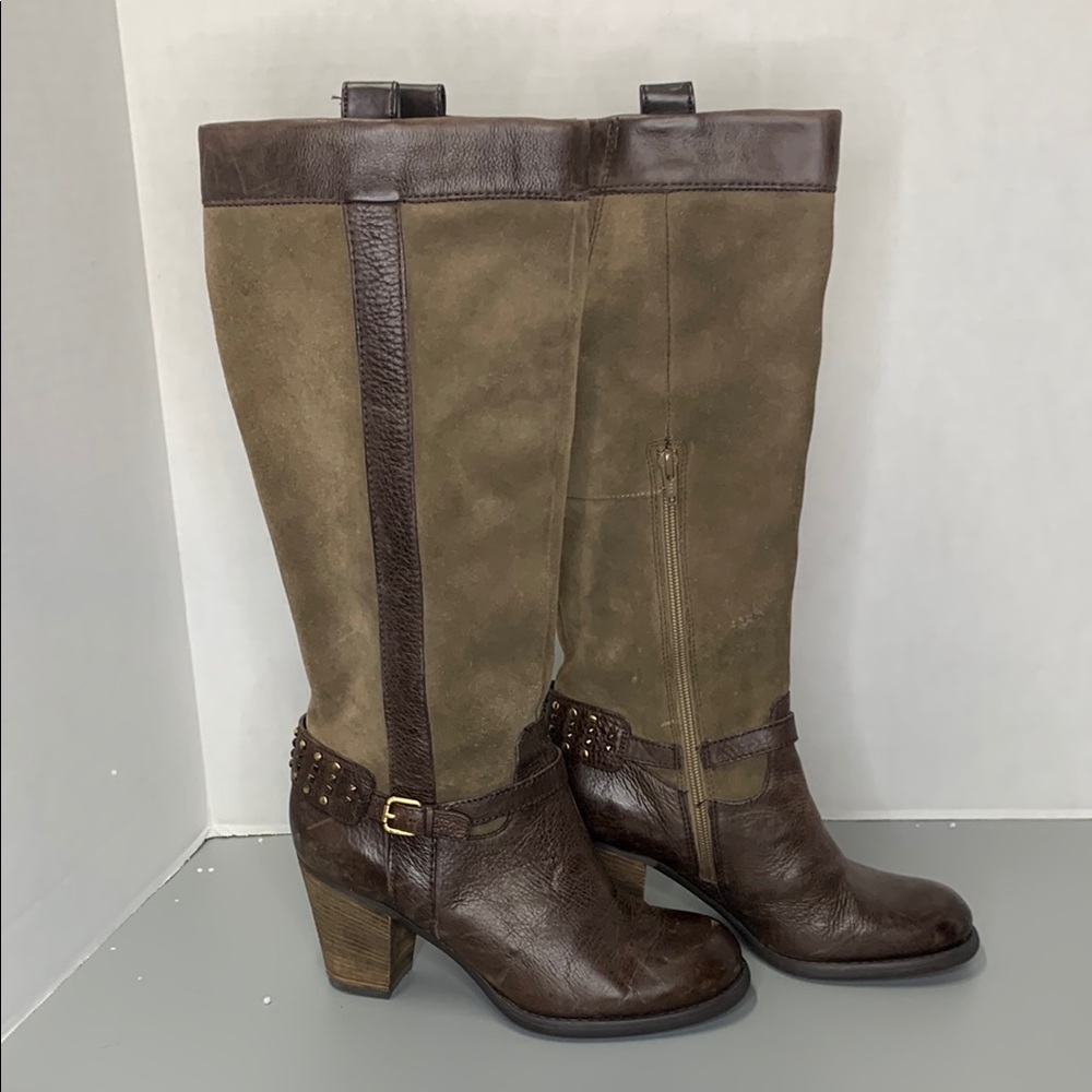 Naturalizer Brown and Tan Heeled Boots